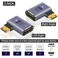 TRAHOOMini HDMI to HDMI Adapter 8K, 90 Degree Left and Right Angle
