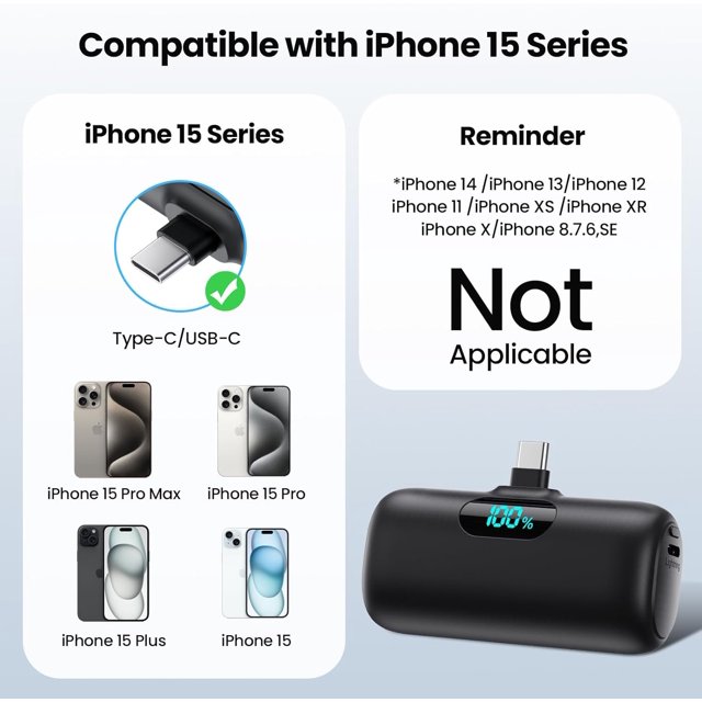 TRAHOOMini Portable Charger USB C Power Bank,Upgraded 5000mAh PD Fast