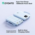 TRAHOOMini Power Bank Built in 3 Cables 10000 mAh Portable Charger
