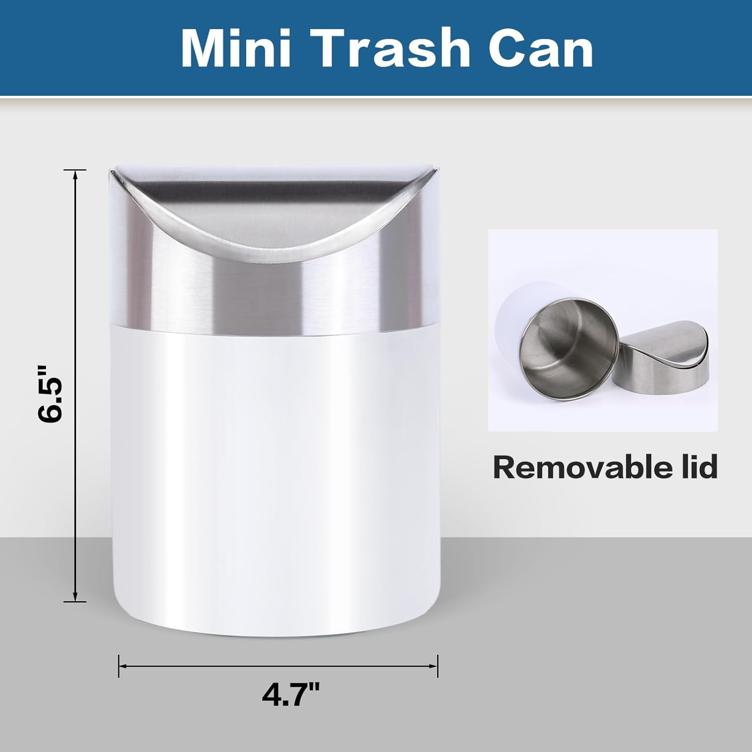 TRAHOOMini Trash Can, Countertop Trash Can with Lid Tiny Garbage Bin