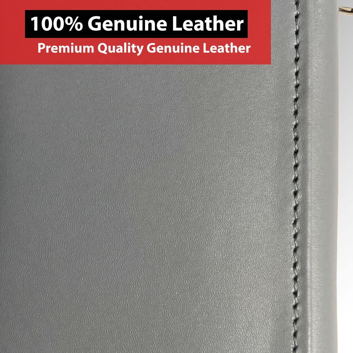 IBRO Men's Chain Wallet - 100% Genuine Leather Trifold, RFID Blocking, Removable Metal Chain, Biker Style
