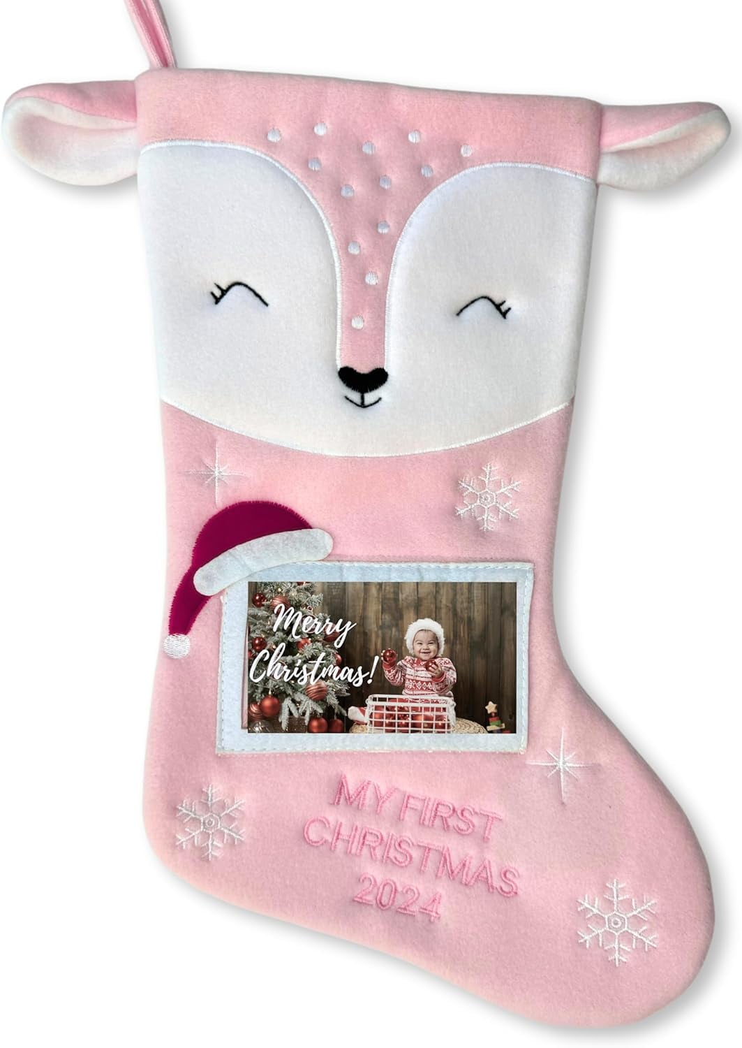 TRAHOOMy First Christmas Stocking 2025 with Photo Babys First