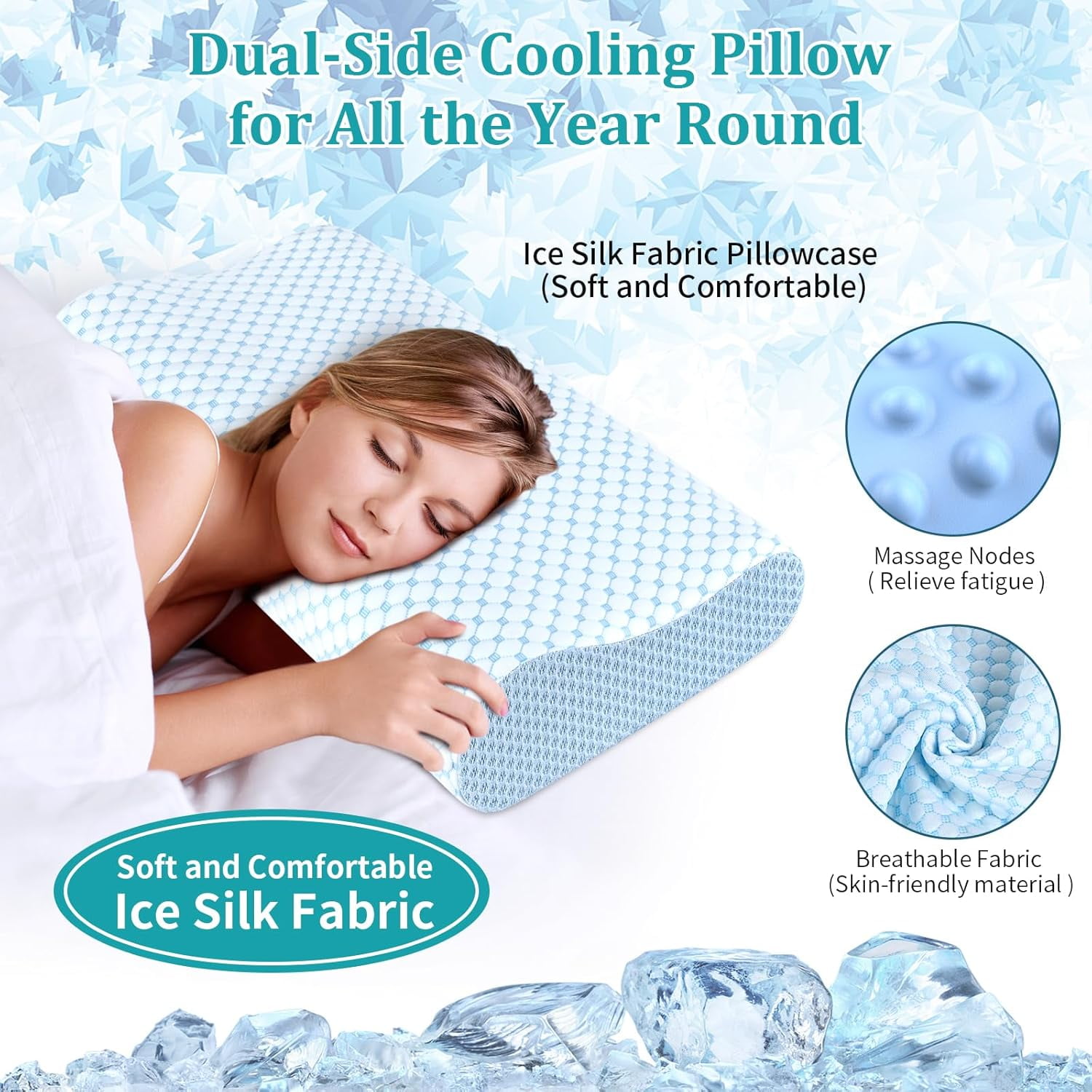 TRAHOONeck Pillow Memory Foam Pillows Cooling Neck Support Pillow