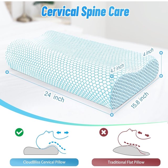 TRAHOONeck Pillow for Sleeping, Ergonomic Cervical Neck Pillow for