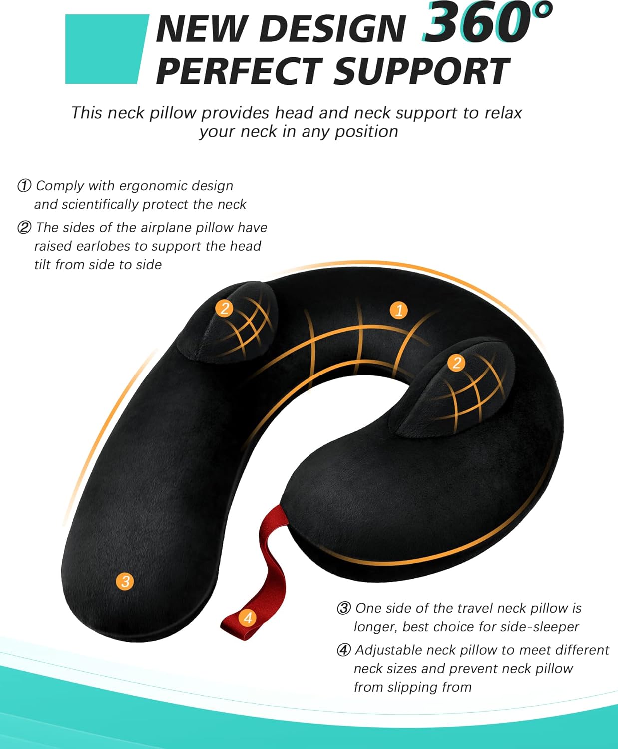 TRAHOONeck Pillow for Travel, Inflatable Travel Neck Pillows for