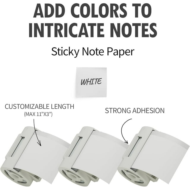 TRAHOONemonic Sticky Note Cartridge 3 Rolls Printable Sticker Paper