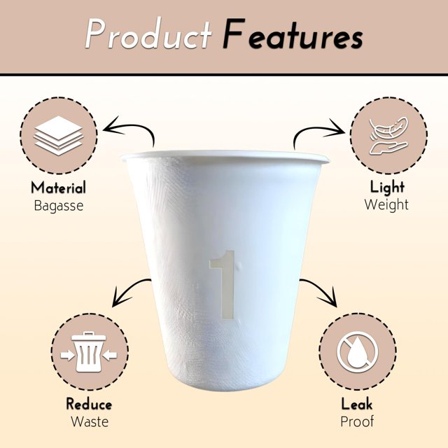 TRAHOONumbered Party Cups Lightweight Paper Cups for Parties Non