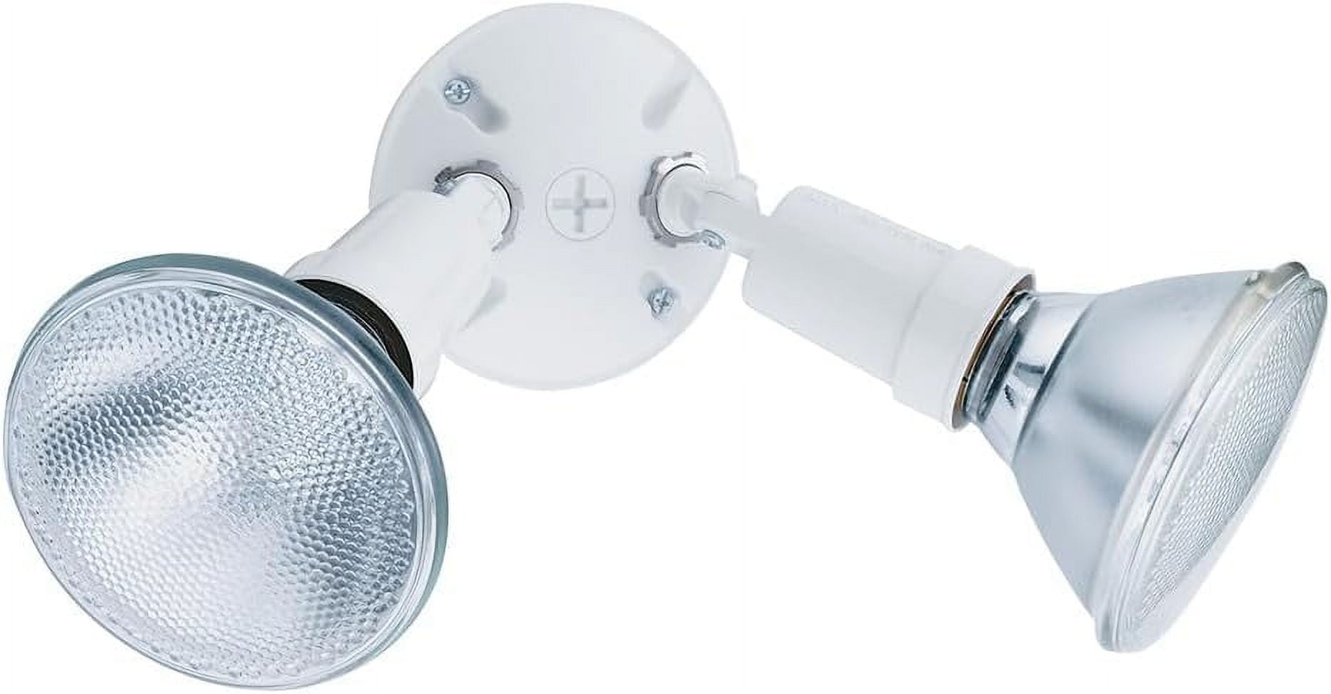 White Adjustable Twin Head Outdoor Security Flood Light