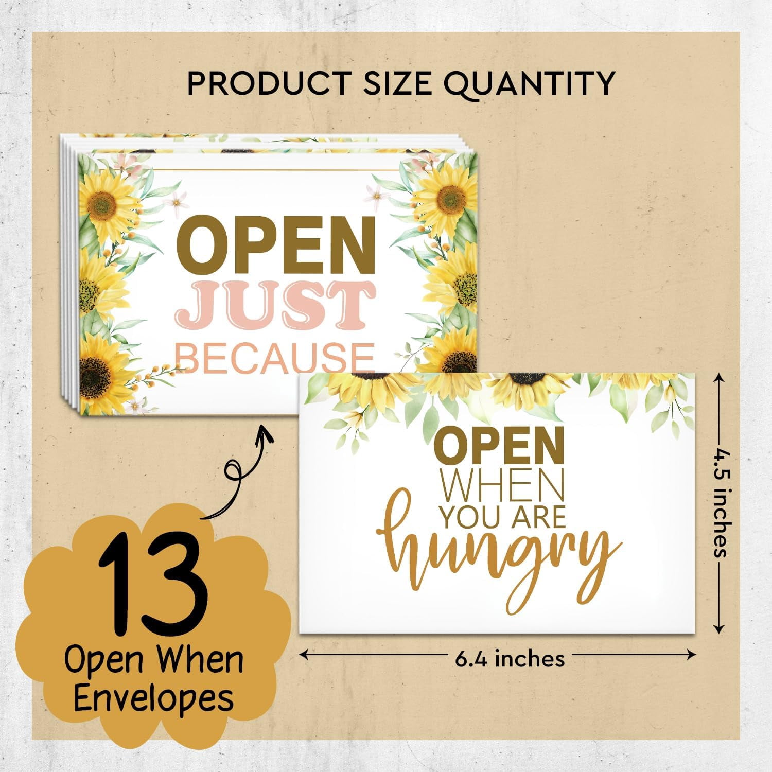 Student Envelopes TRAHOO-Open When You Letters Kit, Open When Envelopes with Sunflower ...