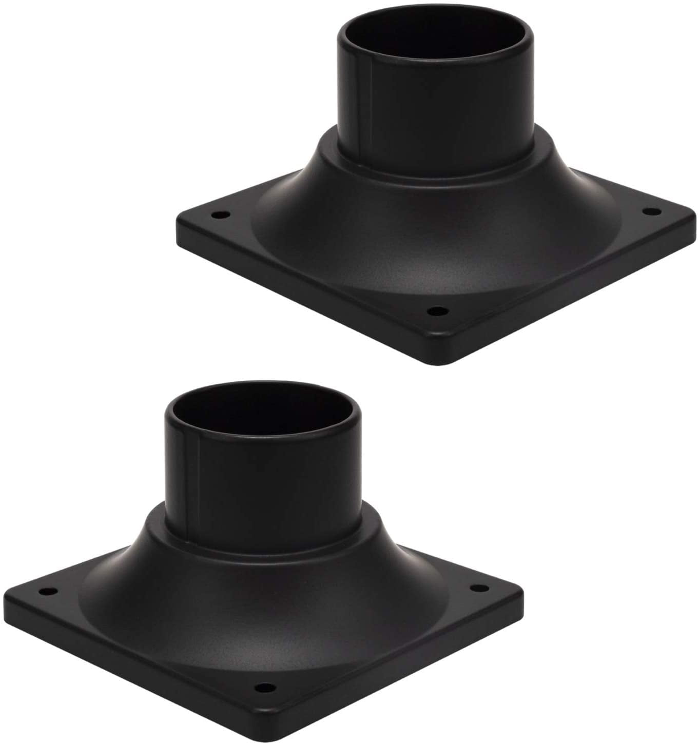 TRAHOO-Outdoor Post Light Mounting Base, Pier Mount Base, 2-Pack, Black ...