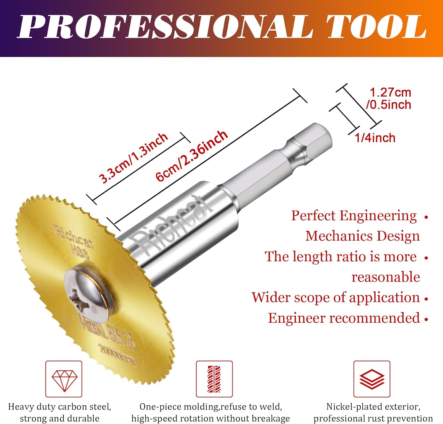 TRAHOOPVC Pipe Inside Cutter(4 Titanium Coating Saw Blades) with 1/4