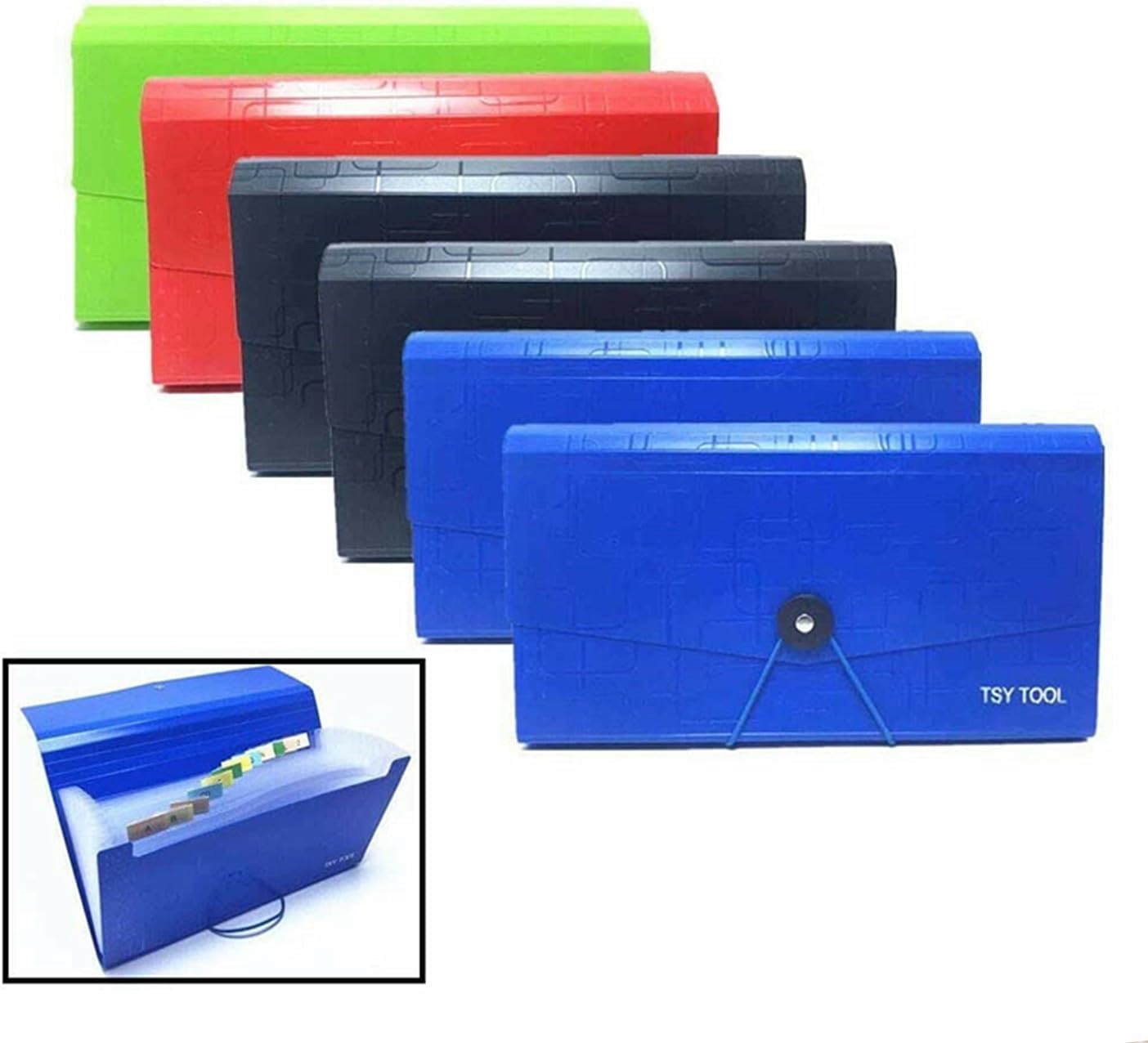 TRAHOOPack of 4 Expandable File Folder,10"x5.5" Portable Accordion
