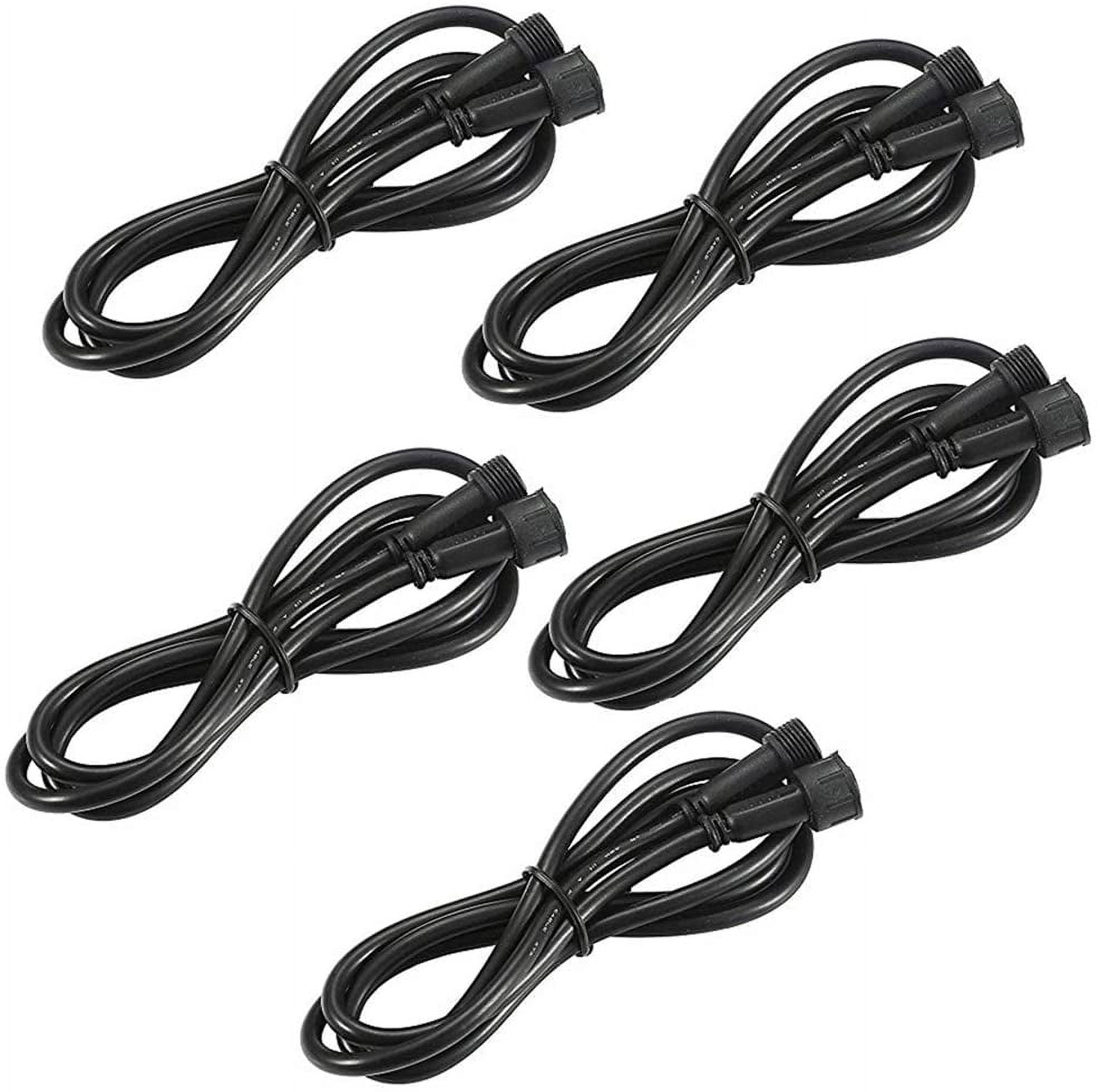 TRAHOO-Pack of 5, 1m 3.28ft 2Pin Extension Cable Wire with Male and Female Connectors at Both Ends for Single Color LED Deck Light