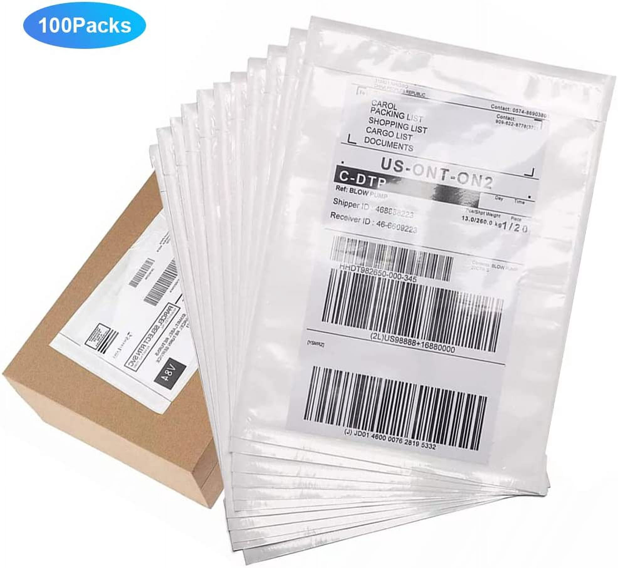TRAHOO-Packing List Pouches, Clear Adhesive Top Loading Packing List ...