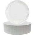 TRAHOOPaper Plates 9 Inch Bulk Paper Plates White Paper Party Plates