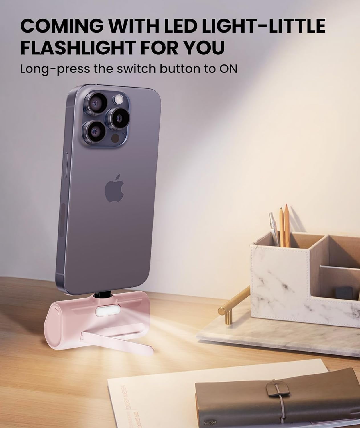 TRAHOO-Pink Small Portable Charger for iPhone,5000mAh Lightweight ...