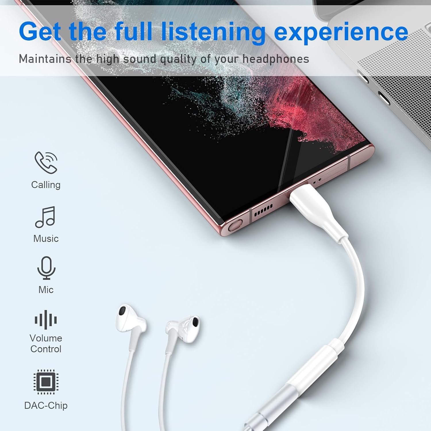 TRAHOOPixel 9 USB Type C to 3.5mm Headphone Adapter for Google Pixel 9