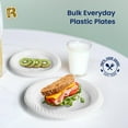 TRAHOOPlastic Plates Disposable Heavy Duty White Disposable Plates