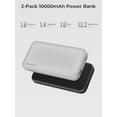 TRAHOOPortable Charger 2Pack 10000mAh 15W USB C Output & Input Power