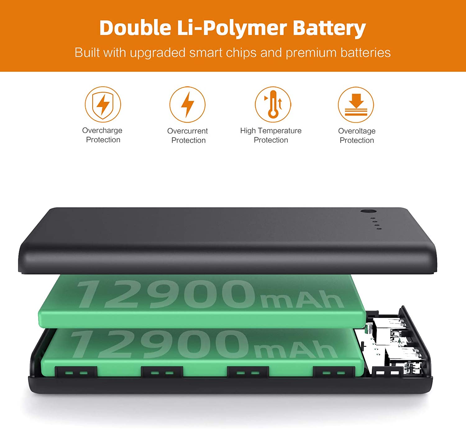 TRAHOO-Portable Charger Power Bank 25800mAh Huge Capacity External Battery Pack,Dual Output High Speed Charging Power bank with 4 LED Indicator Compatible With iPhone 16/15/14/13/12,Samsung Android P