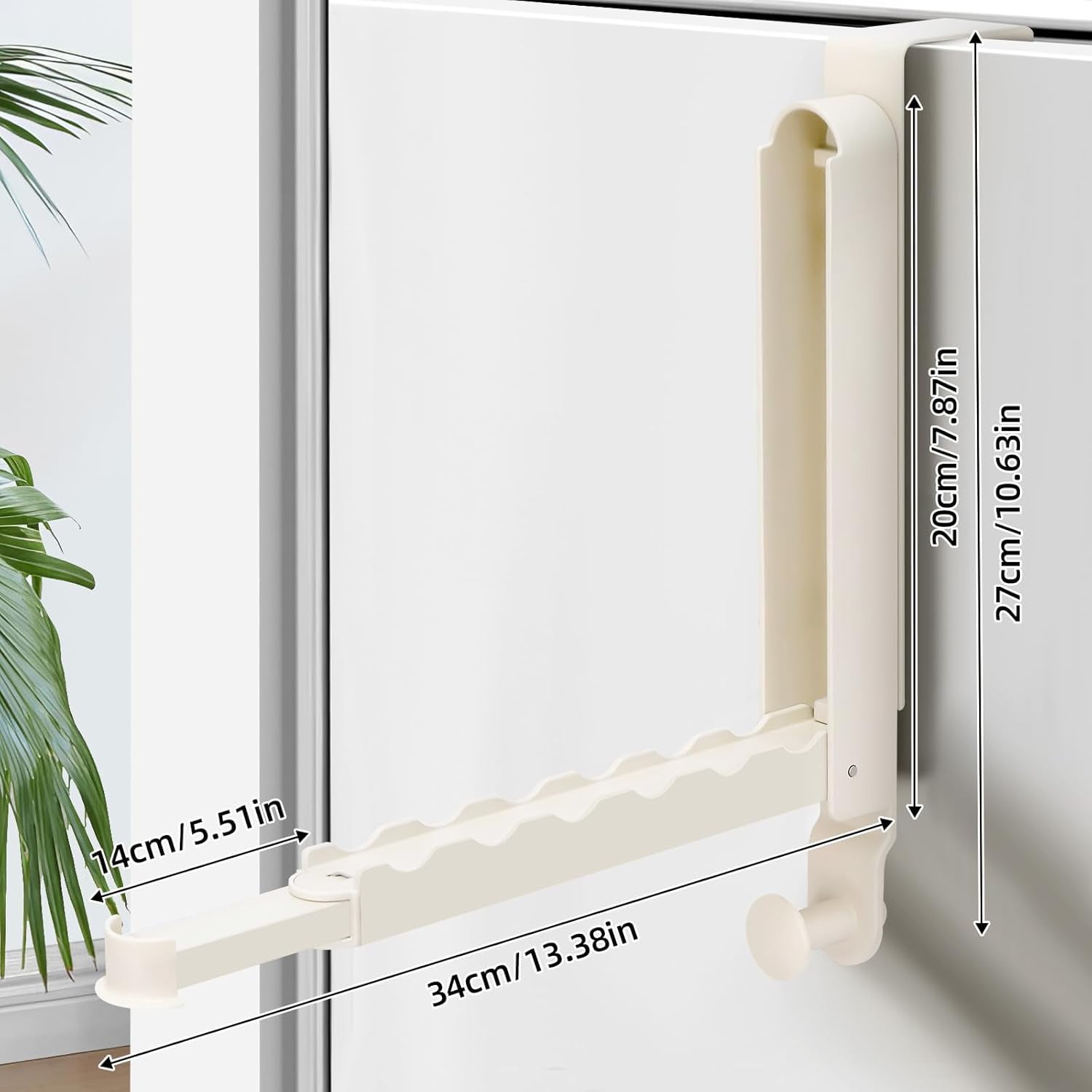 TRAHOOPortable Folding Clothes Drying Rack Over The Door Hooks Hanger