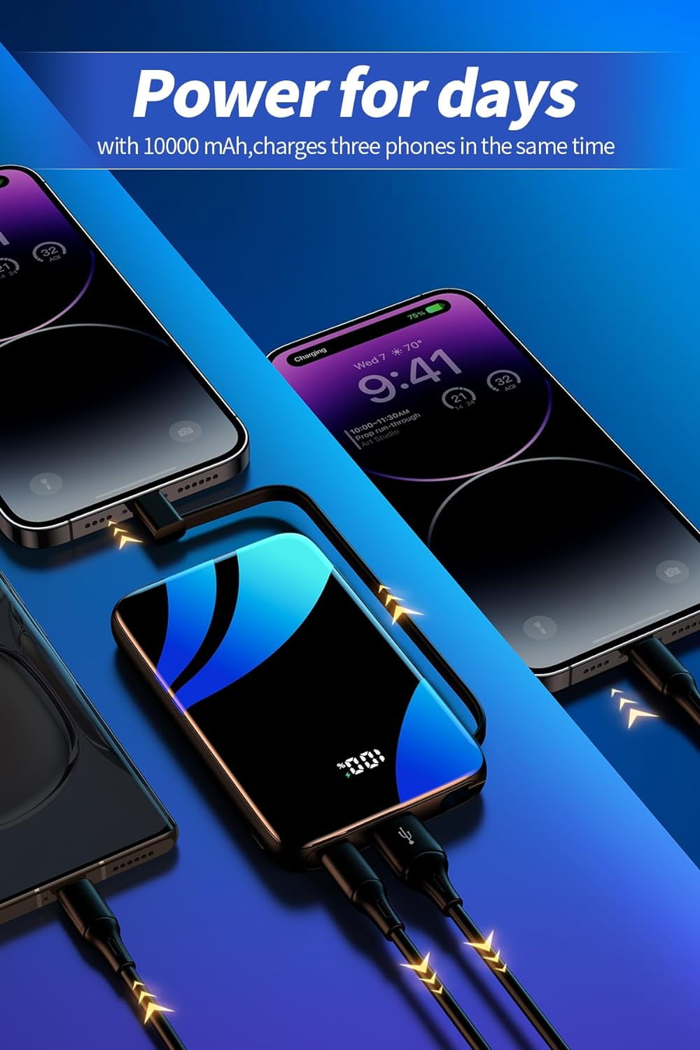 TRAHOOPortable iPhone Charger with Built in Cable,22.5W PD USBC Fast