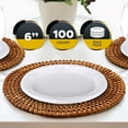 TRAHOOPremium Disposable Plastic Plates 6'' [Pack of 100] White Party