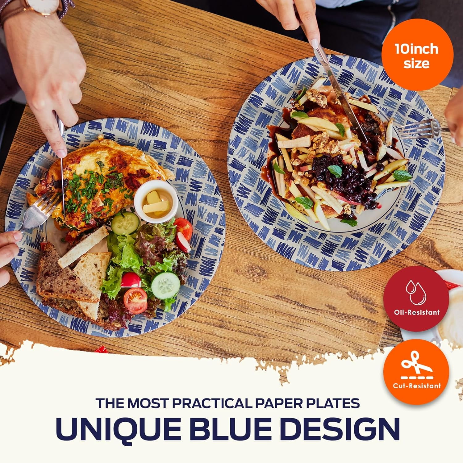 TRAHOOPremium Paper 10 Inch Plates [Pack of 50] HeavyDuty Disposable