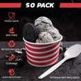 TRAHOOPremium Paper Ice Cream Cups, 50Pack 5.5 oz Disposable Dessert