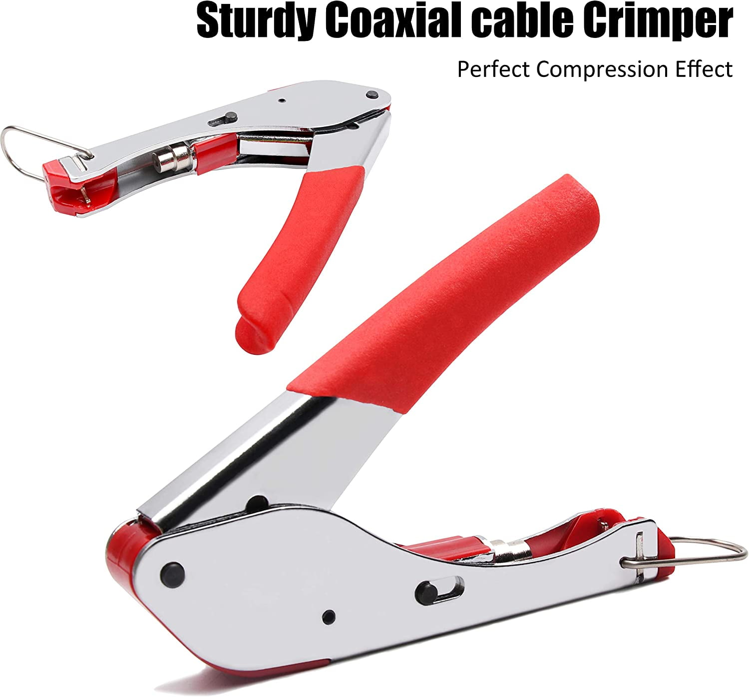 TRAHOOProfessional Coaxial Cable Tool Kit Coax Cable Crimper, Cutter