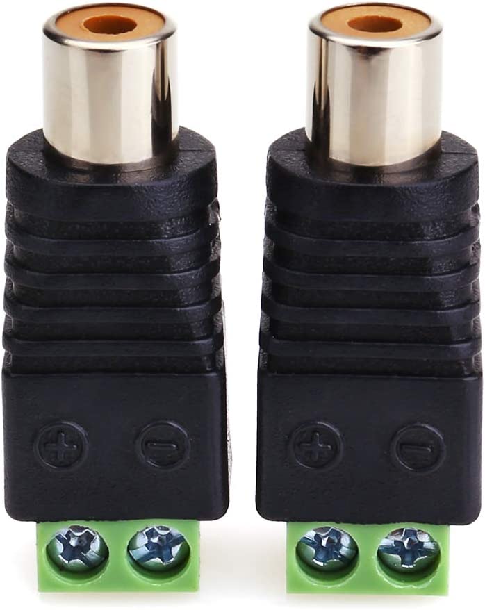 TRAHOORCA Cable Audio Adapter, Phono RCA Male Plug to AV Screw