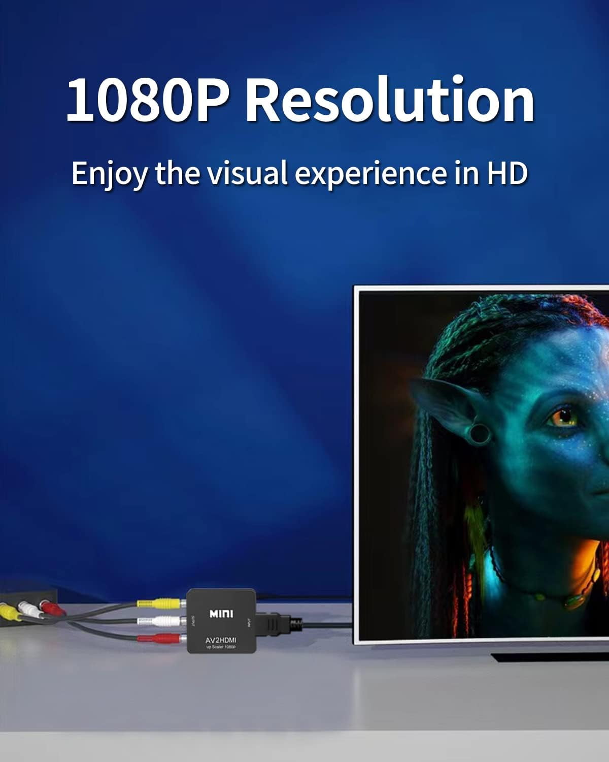 TRAHOORCA to HDMI Converter, RCA to HDMI Adapter, 1080P Mini RCA