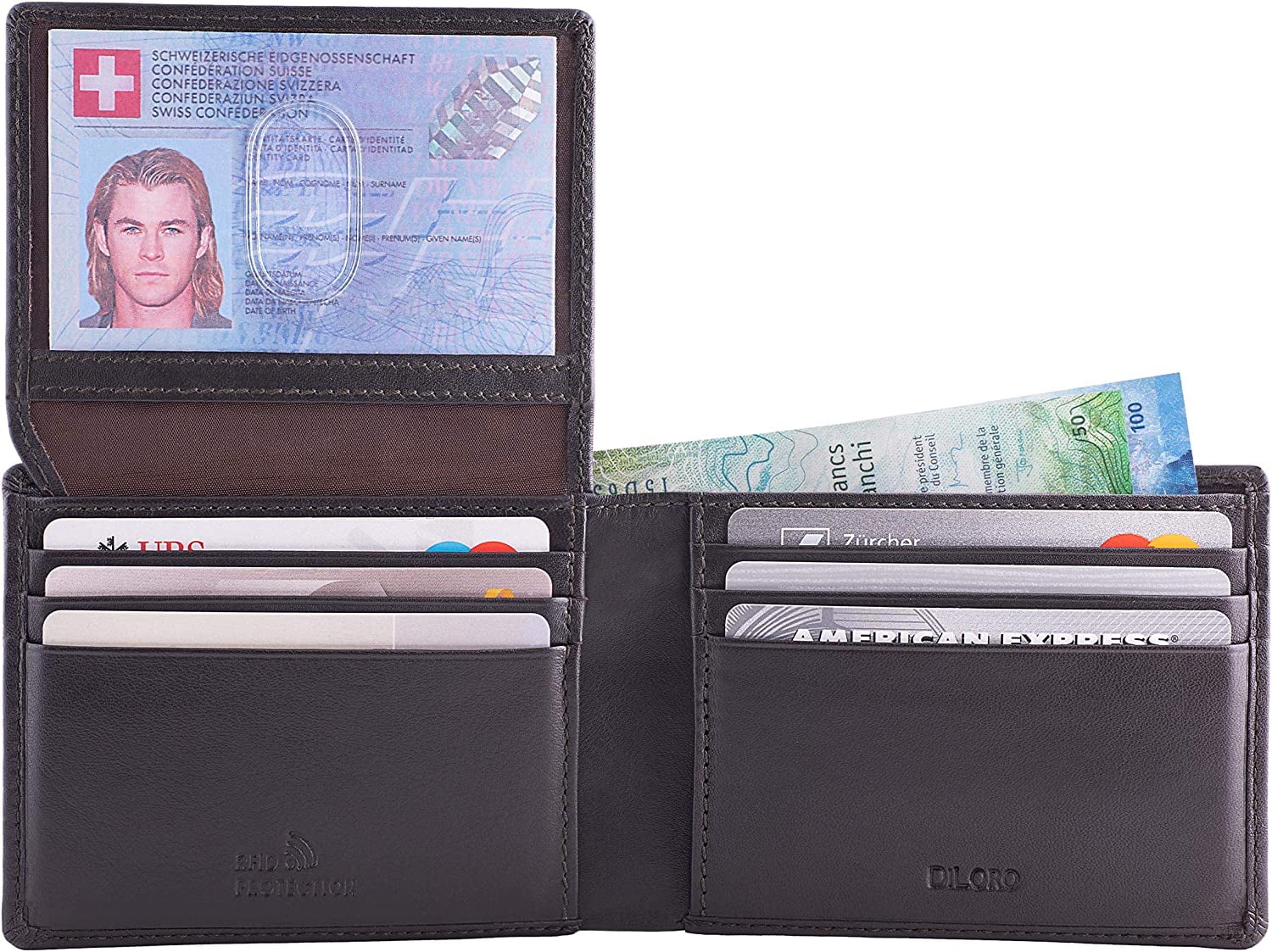 BROWN BEAR Men's RFID Blocking Wallet - Slim Nappa Leather Bifold With 9 Pockets | Gift Boxed, 6 Month Warranty - View #5