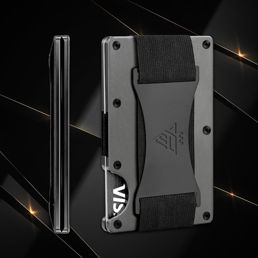 TRAHOORFID blocking Minimalist Wallet for Men with Cash Clip and