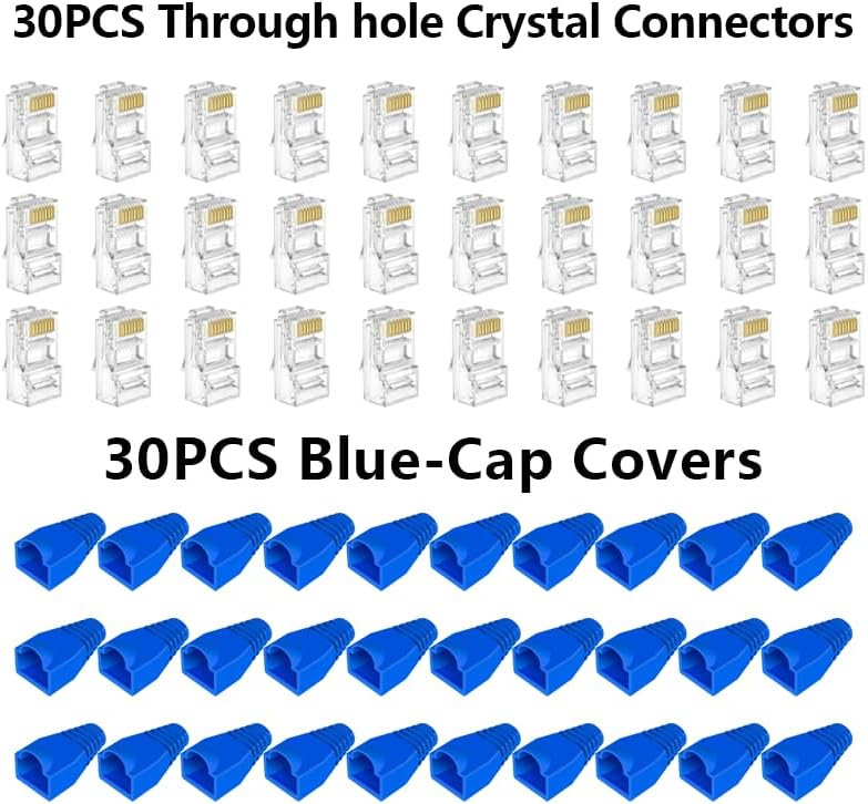 TRAHOORJ45 Crimp Tool Kit Passthrough Crimping set Cut and