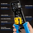 TRAHOORJ45 Crimp Tool Pass Through Cat5 Cat5e Cat6 Crimping Tool for