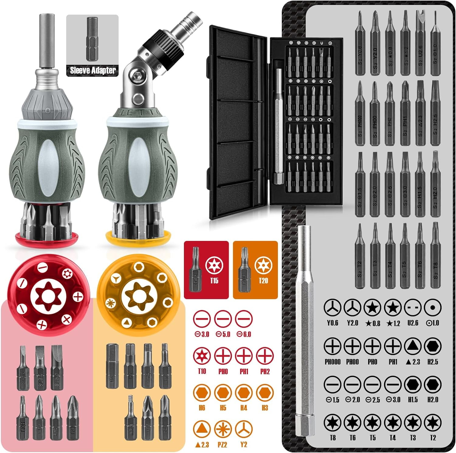 TRAHOORatcheting Screwdriver Set, MultiBit Screwdriver Tool