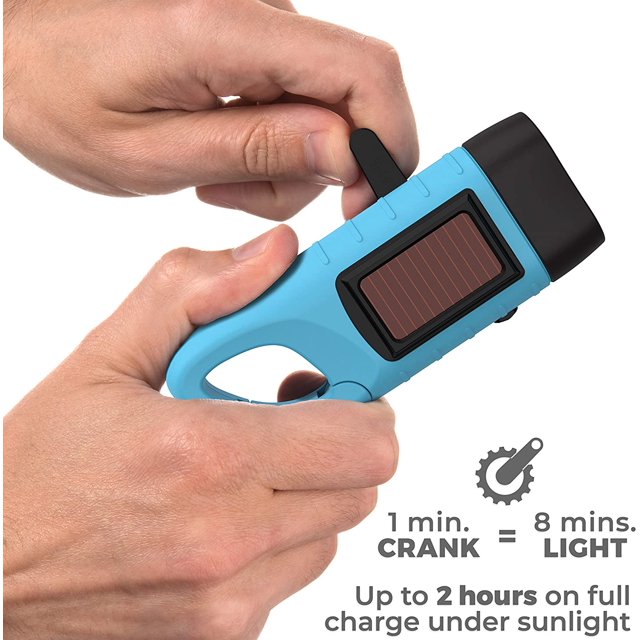TRAHOORechargeable Flashlight with Solar Power & Hand Crank High