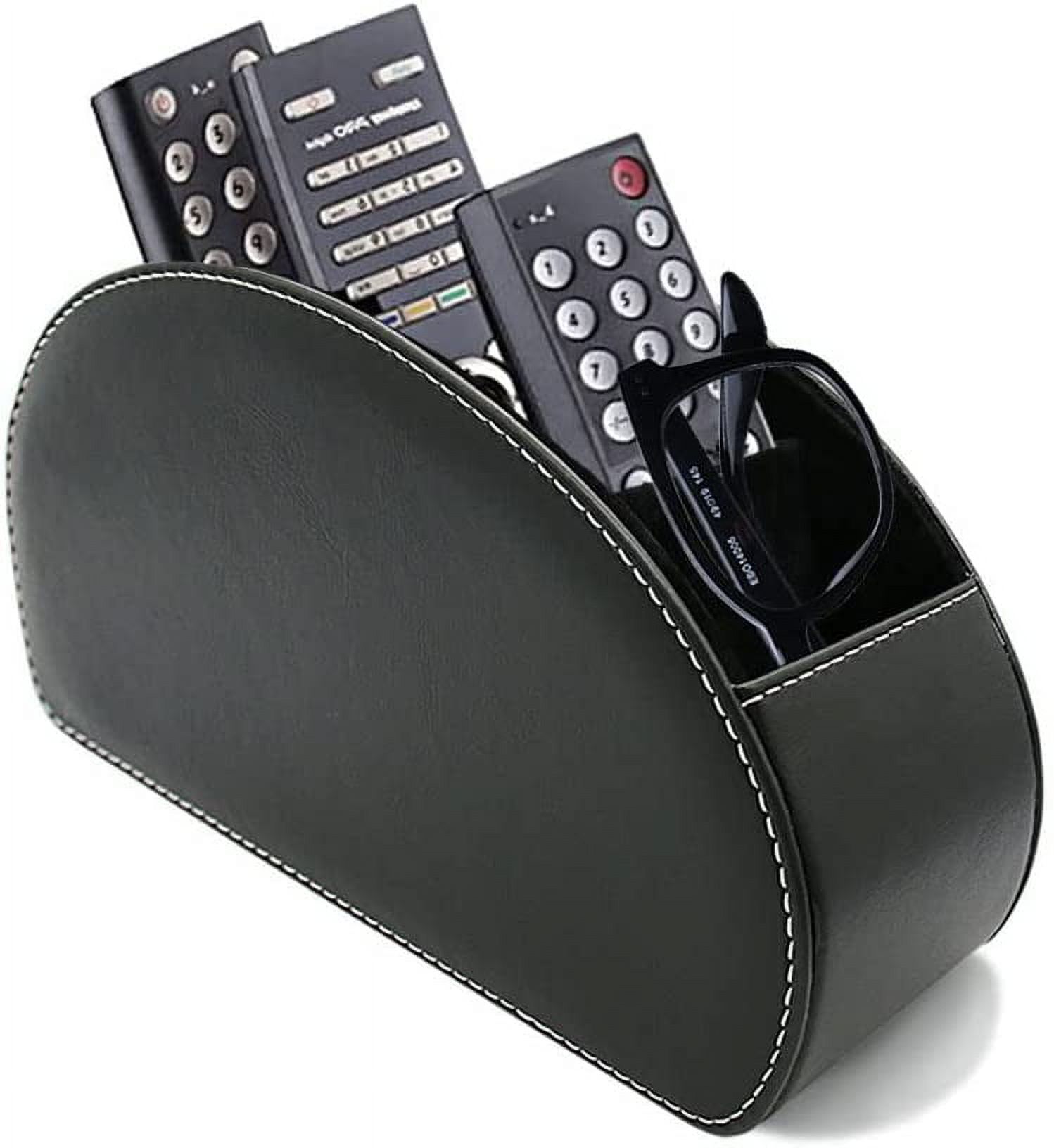 Porte-Télécommande En Cuir PU Élégant Avec 5 Compartiments - Organisateur De Bureau Et Salon