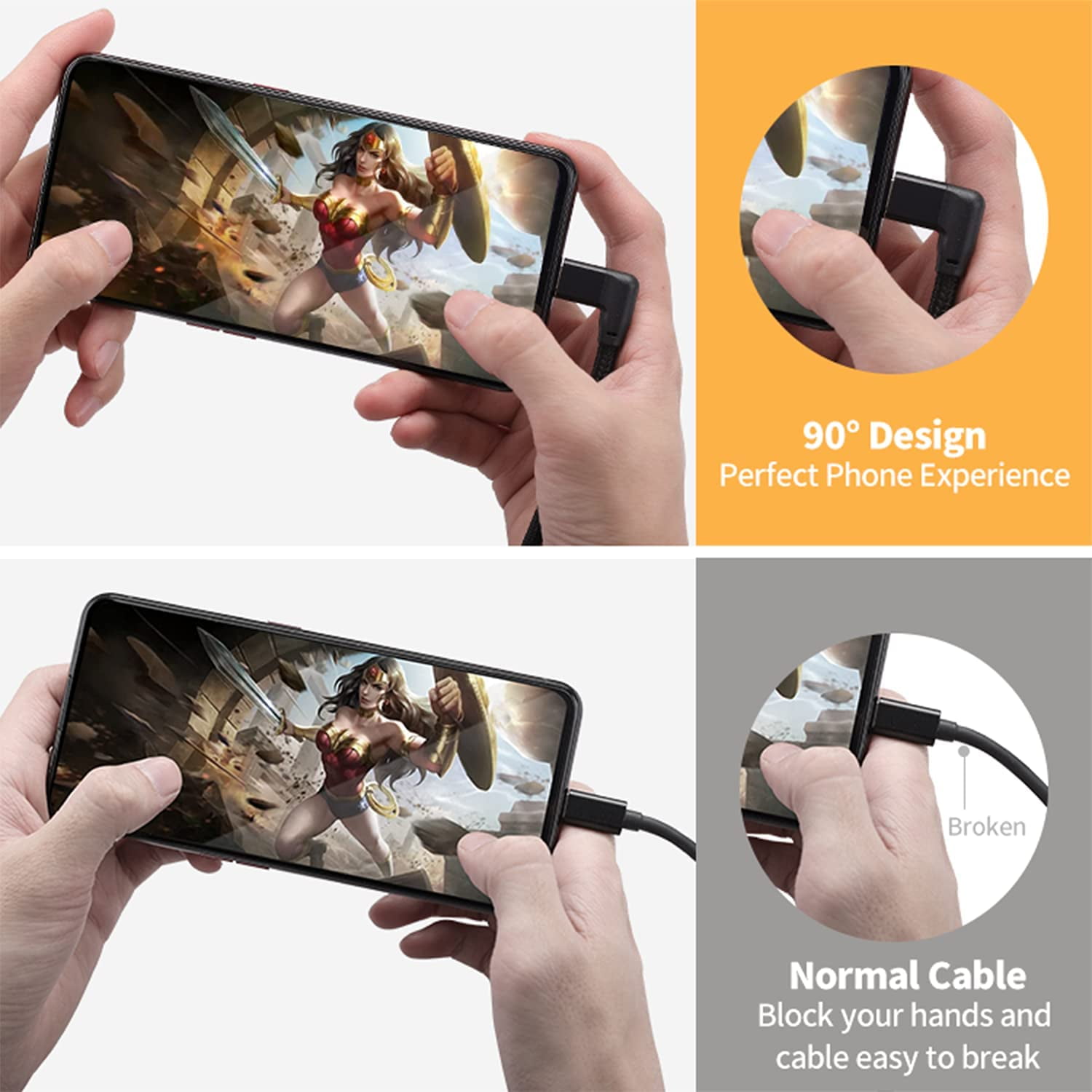 TRAHOORight Angle USB C Extension Cable 10FT, 90 Degree USBC 3.1 Gen2