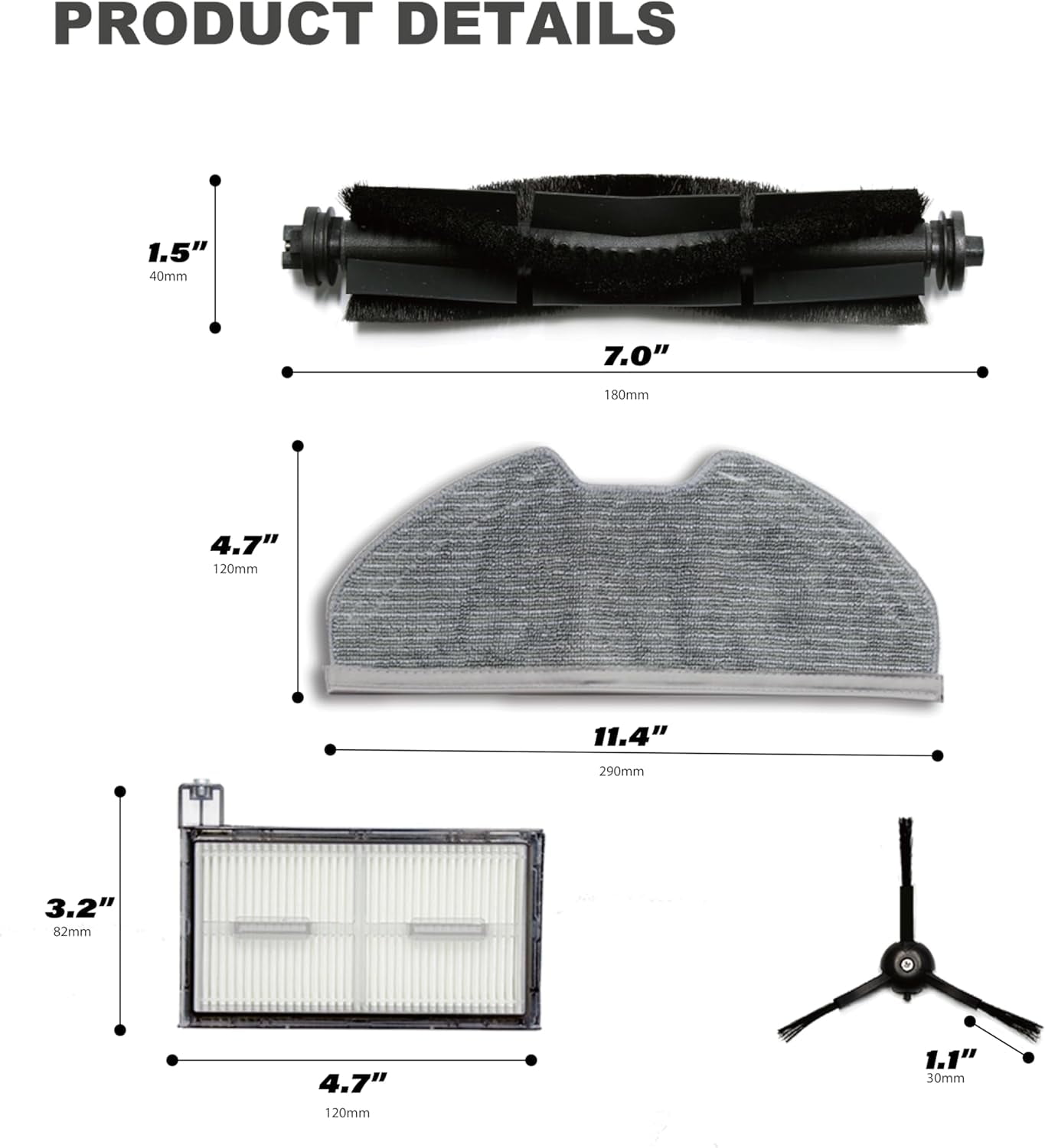 Vacuum Mop Replacement Pads, Compatible with eufy X8 Pro Series Robot Vacuums, Washable and Reusable Soft Mopping Pad Parts Accessories