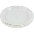 TRAHOORound Plastic Party Plates Medium 9 inch White 20/Pack
