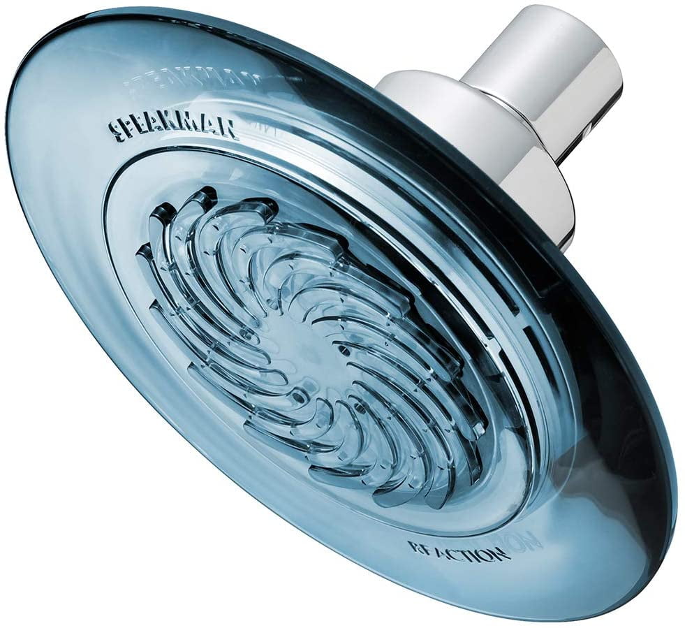 Dusk Blue Polished Chrome Wall Mounted Showerhead