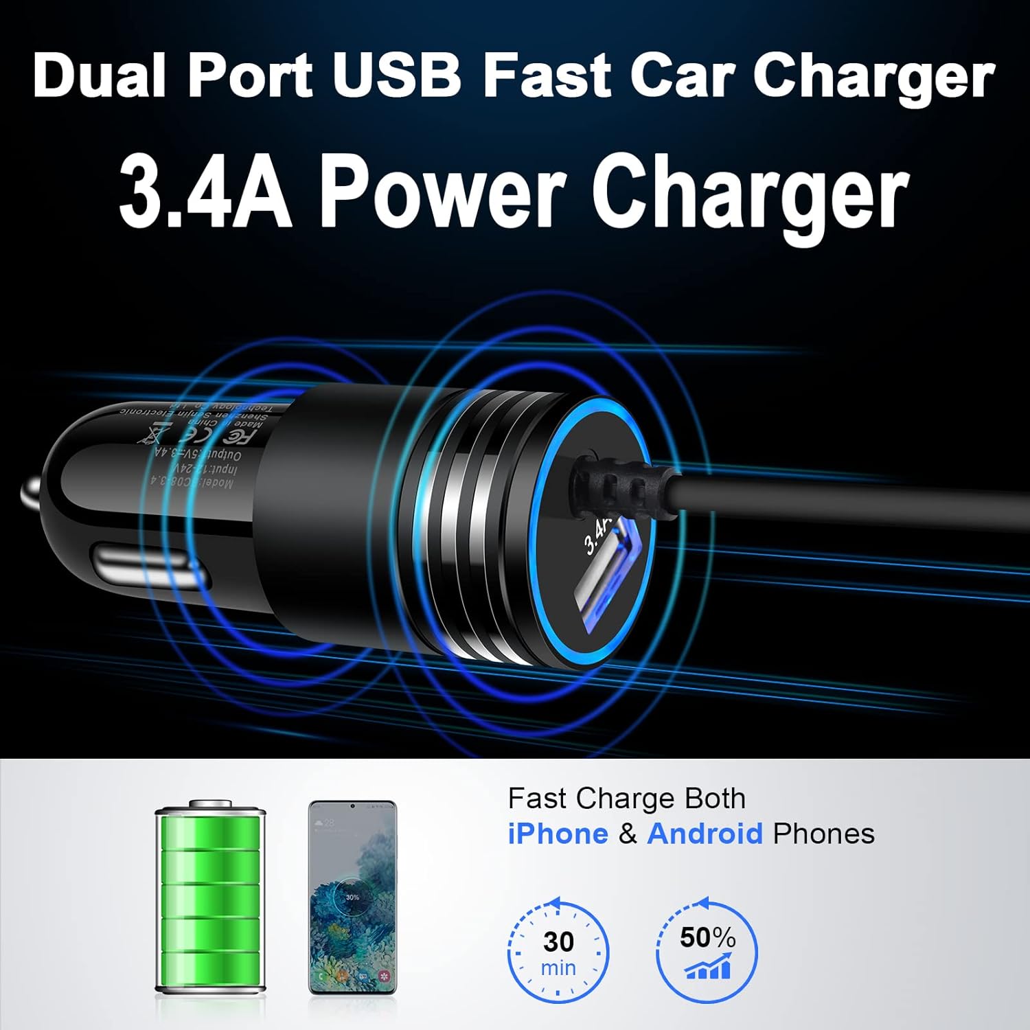 TRAHOOSamsung Car Charger Fast Charging Type C Car Charger Android