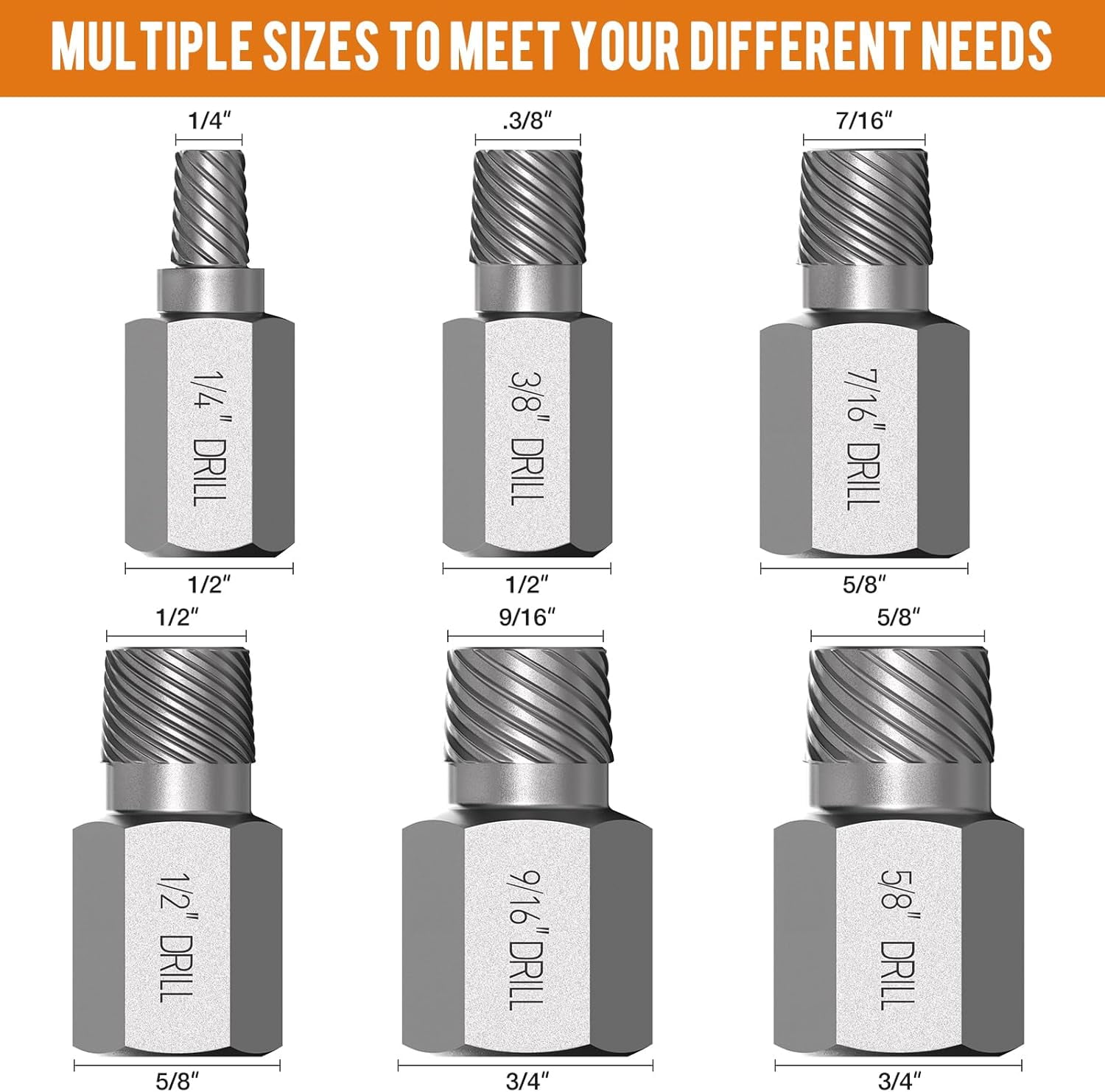 TRAHOOScrew Extractor Remover Set, Hex Head MultiSpline Easy Out Bolt