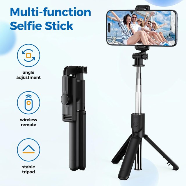 TRAHOOSelfie Stick Tripod, Retractable Selfie Stick Tripod with