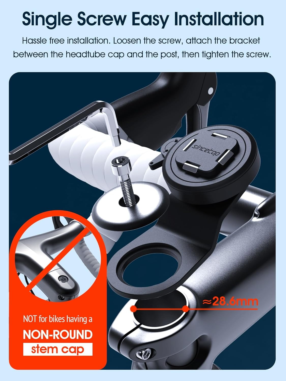 TRAHOOSeries Q [ Quad ] Mountain Bike Stem Phone Mount Quick Lock