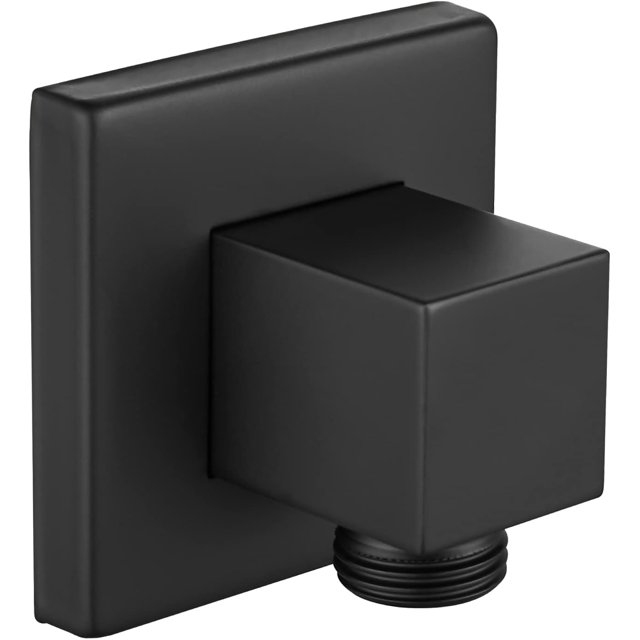 TRAHOOShower 90° Wall Supply Elbow Matte Black Square Shower Hose