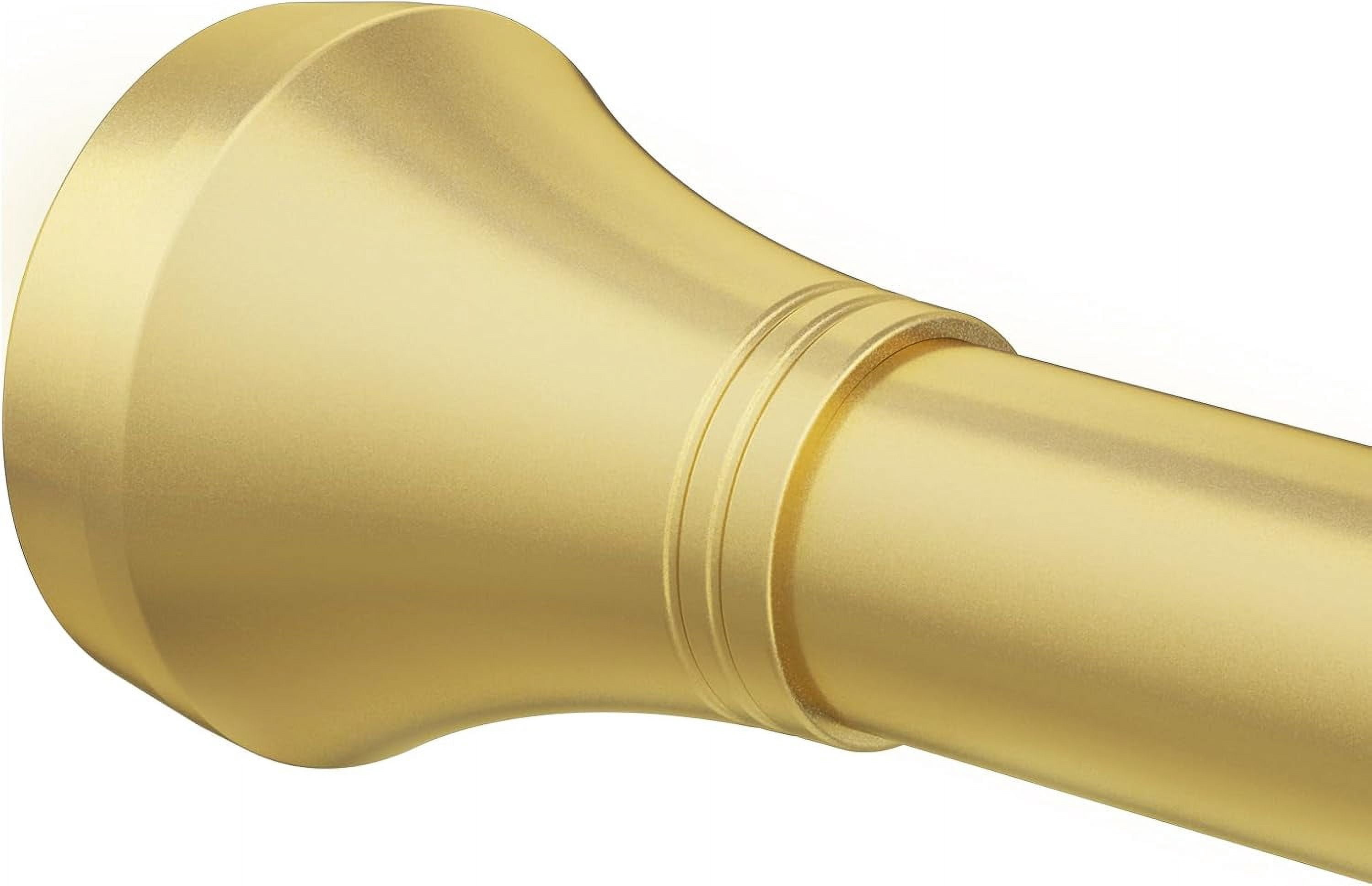 TRAHOO-Shower Curtain Rod No Drill, Gold 32 to 60 Inches Adjustable Tension Curtain Rod, Spring Tension Curtain Rod, No Drilling Non-Slip for Bathroom