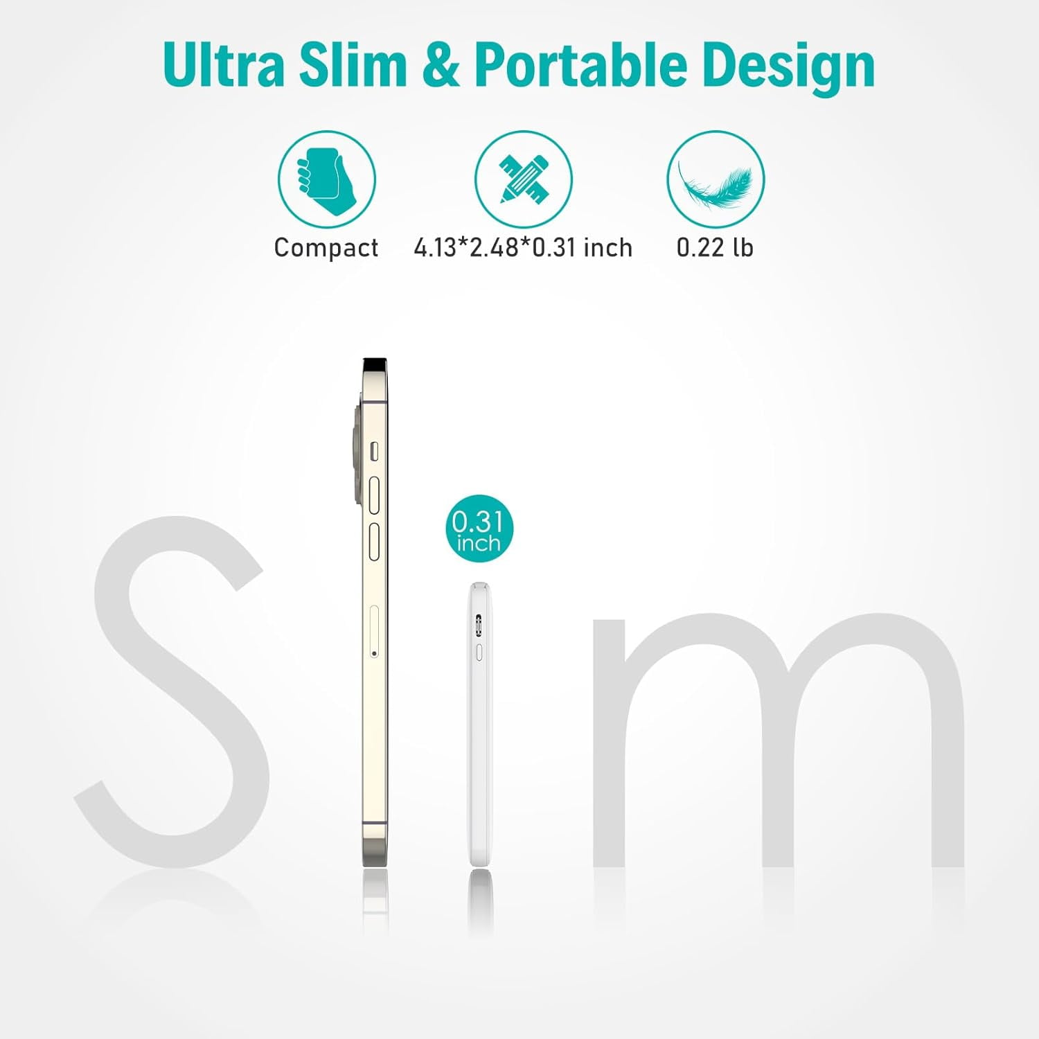 TRAHOO-Slim Power Bank,20W Fast Charging Small Portable Phone Charger ...